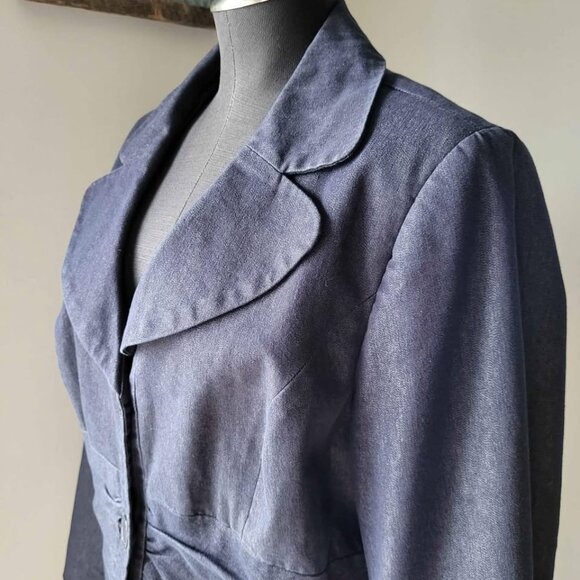 CLEO Denim Blazer Jacket Sz 14- 1X  Petite - Picture 5 of 10